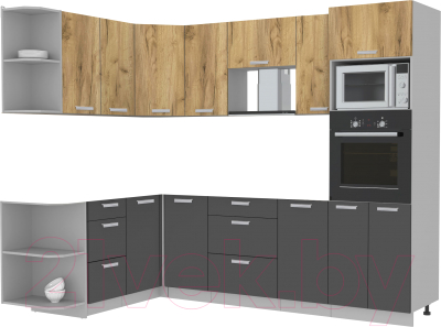 Готовая кухня Интерлиния Мила Лайт 1.68x2.6 левая без столешницы - фото