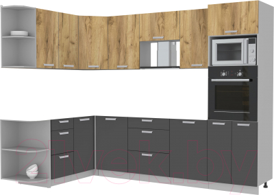 Готовая кухня Интерлиния Мила Лайт 1.68x2.8 левая без столешницы - фото