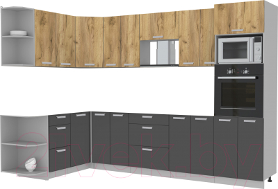 Готовая кухня Интерлиния Мила Лайт 1.68x3.0 левая без столешницы - фото