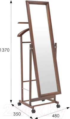 Стойка для одежды Мебелик Костюмная с зеркалом на колесах В 24Н
