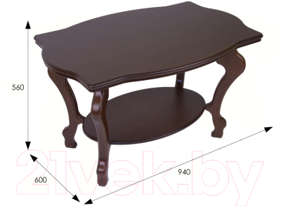 Журнальный столик Мебелик Берже 1 (темно-коричневый)