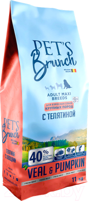 Сухой корм для собак Pet's Brunch Adult Maxi Breeds с телятиной - фото