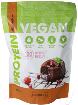Протеин Bombbar Vegan Protein Шоколадный фондан - фото