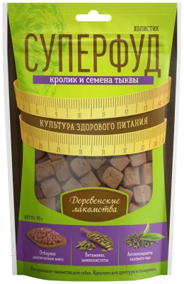 Лакомство для собак Деревенские лакомства Кролик и семена тыквы - фото