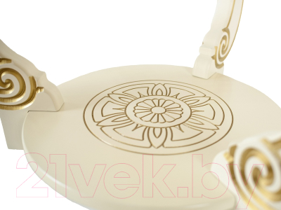 Журнальный столик Мебелик Грация С (слоновая кость/золото)