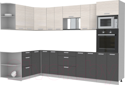 Готовая кухня Интерлиния Мила Лайт 1.68x3.0 левая без столешницы - фото