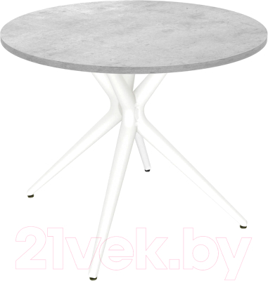 Обеденный стол Sheffilton SHT-TU30/90 ЛДСП (белый/бетон Чикаго светло-серый) - фото