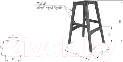 Стул барный Sheffilton SHT-ST36/S65 (ванильный лак/прозрачный лак)