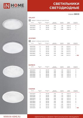 Потолочный светильник INhome Deco Глория / 4690612038643