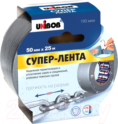 Скотч армированный Unibob 50мм/25м / 44265