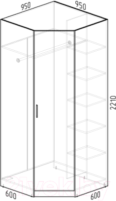 Шкаф Интермебель Марсель МР-10 (графит серый)
