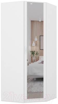 Шкаф Интермебель Марсель 1 зеркало / МР-10 (белый премиум) - фото