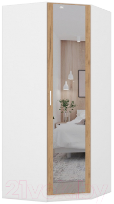 Шкаф Интермебель Марсель 1 зеркало / МР-10 (дуб крафт золотой) - фото