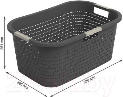 Корзина для белья Rotho Country / 1040408853 (40л, антрацит)