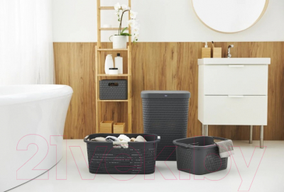 Корзина для белья Rotho Country / 1040408853 (40л, антрацит)