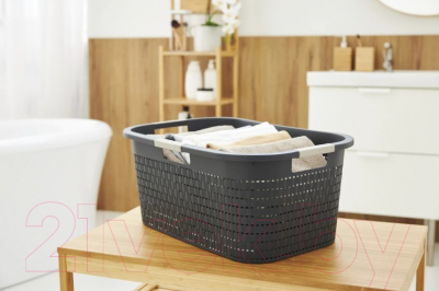 Корзина для белья Rotho Country / 1040408853 (40л, антрацит)