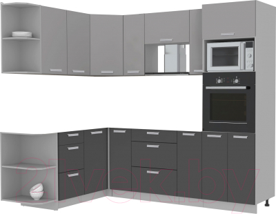 Готовая кухня Интерлиния Мила Лайт 1.68x2.4 левая без столешницы - фото