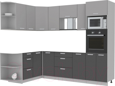 Готовая кухня Интерлиния Мила Лайт 1.68x2.6 левая без столешницы - фото