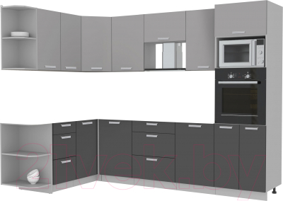 Готовая кухня Интерлиния Мила Лайт 1.68x2.8 левая без столешницы - фото