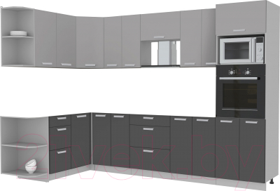 Готовая кухня Интерлиния Мила Лайт 1.68x3.0 левая без столешницы - фото