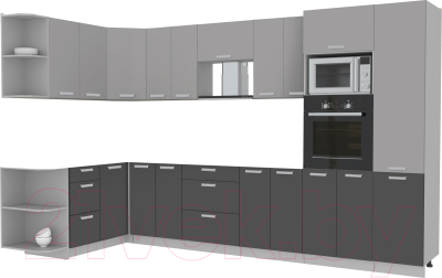 Готовая кухня Интерлиния Мила Лайт 1.68x3.4 левая без столешницы - фото