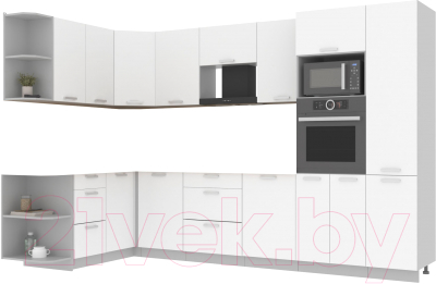 Готовая кухня Интерлиния Мила Лайт 1.68x3.2 левая без столешницы - фото