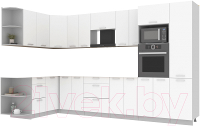 Готовая кухня Интерлиния Мила Лайт 1.68x3.4 левая без столешницы - фото