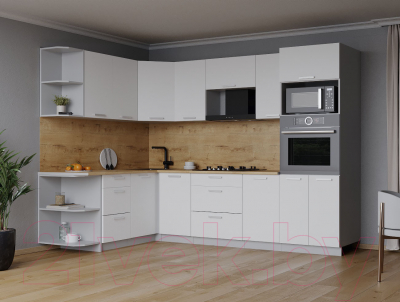 Готовая кухня Интерлиния Мила Лайт 1.68x2.6 левая без столешницы