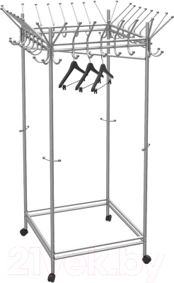 Стойка для одежды Мебелик Пико 23 на колесах (металлик) - фото