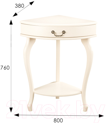 Консольный столик Мебелик Элегант угловой