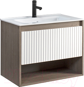 Тумба под умывальник Belux Долли НП 70-01 (177, белый глянцевый/дуб денвер) - фото