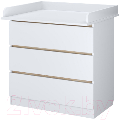 Комод пеленальный Polini Kids Simple 1980 / 0002323.52 (белый/вяз)
