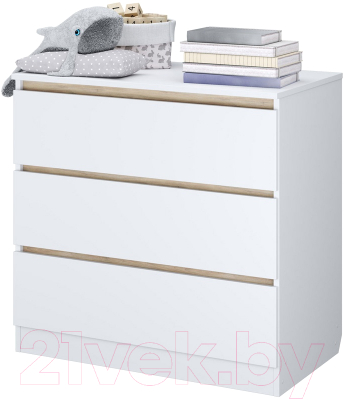 Комод пеленальный Polini Kids Simple 1980 / 0002323.52 (белый/вяз)