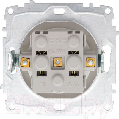 Розетка EKF Милан-1 16А с защитными шторками и крышкой