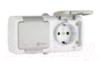 Розетка EKF Мурманск-2 16А IP54 с защитными шторками и крышкой - фото