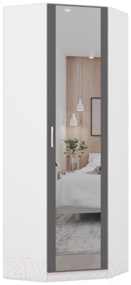 Шкаф Интермебель Марсель 1 зеркало / МР-11 (графит серый) - фото