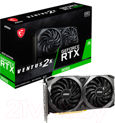 Видеокарта MSI GeForce RTX 3050 Ventus 2X 8G OC 8GB