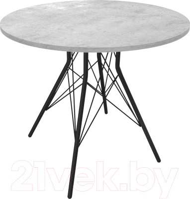 Обеденный стол Sheffilton SHT-TU2-1/90 ЛДСП (черный муар/бетон чикаго светло-серый) - фото