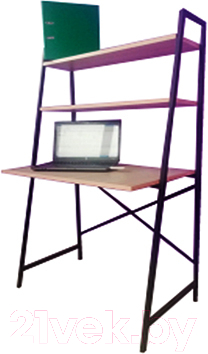 Письменный стол Home Loft СТк 1 ЛДСП со стеллажом (ясень шимо светлый/черный металл)