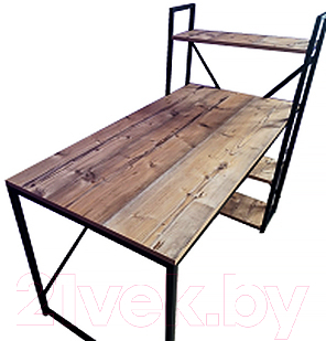 Письменный стол Home Loft СТк 2 ЛДСП со стеллажом (пихта брамберг/черный металл)