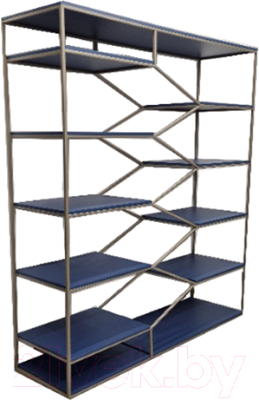 Стеллаж Home Loft СТж 2 ЛДСП (синий/серый металл) - фото