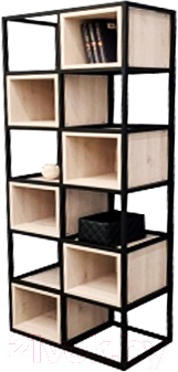 Стеллаж Home Loft СТж 5 ЛДСП (пихта брамберг/черный металл) - фото