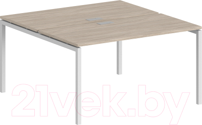 Письменный стол Norden 120x143.8x75 / SG.244.OL.44.WH (белый/дуб светлый) - фото