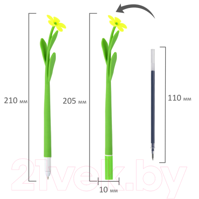 Ручка шариковая Юнландия Цветочек / 143779