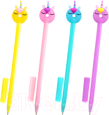 Ручка шариковая Юнландия Единорог-пончик / 143803