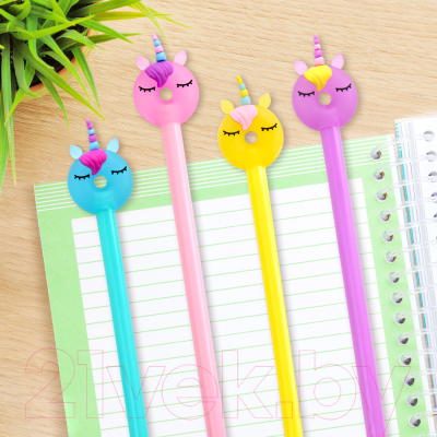 Ручка шариковая Юнландия Единорог-пончик / 143803