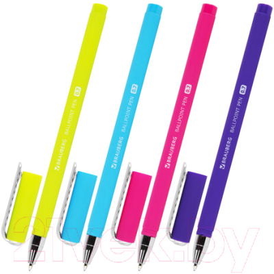 Ручка шариковая Brauberg Soft Touch Stick Neon / 143697