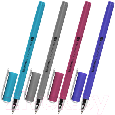 Ручка шариковая Brauberg Soft Touch Stick Metallic / 143699