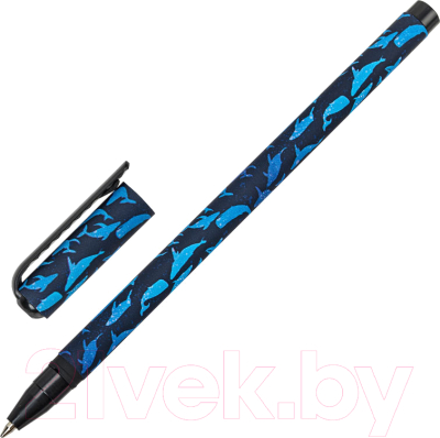 Ручка шариковая Brauberg Soft Touch Stick Whale / 143709 - фото