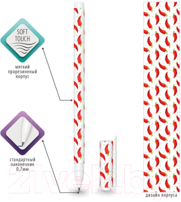 Ручка шариковая Brauberg Soft Touch Stick Chili Pepper / 143708